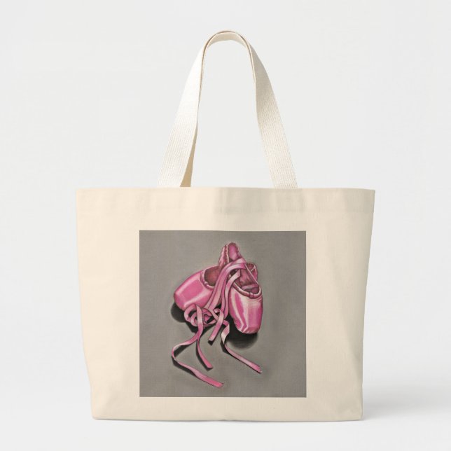 Bolso De Tela Gigante Zapatillas de ballet rosa (Frente)
