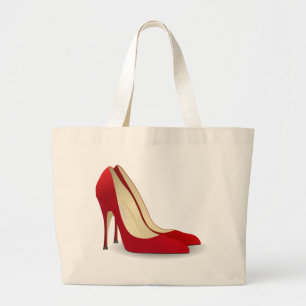 Bolso De Tela Gigante zapatos altos rojos