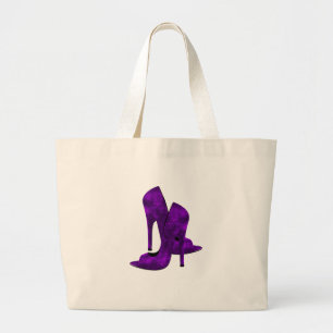 Bolso De Tela Gigante Zapatos de tacón alto morados