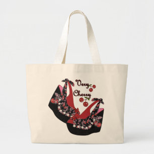 Bolso De Tela Gigante Zapatos RAB Rockabilly Muy Cereza