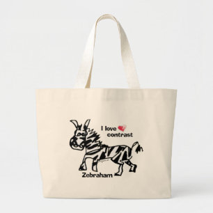 Bolso De Tela Gigante Zebraham- Amo el contraste
