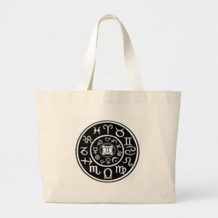 Bolso De Tela Gigante Zodiac - Constelación Gemini y diseño planetario