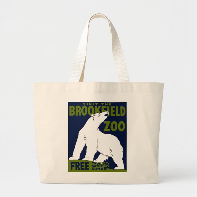 Bolso De Tela Gigante Zoológico de Brookfield, Poster del Programa Feder (Frente)