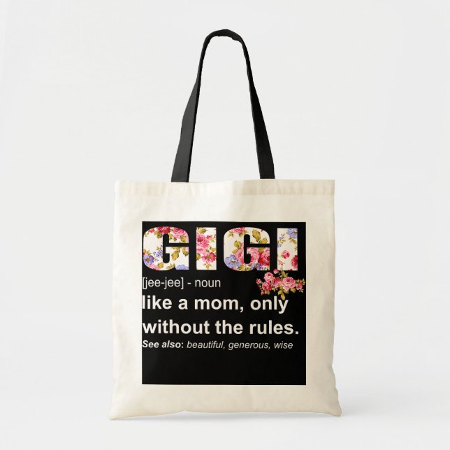 Bolso De Tela Gigi Definición Graciosa Abuela Día de la Madre Mu (Frente)