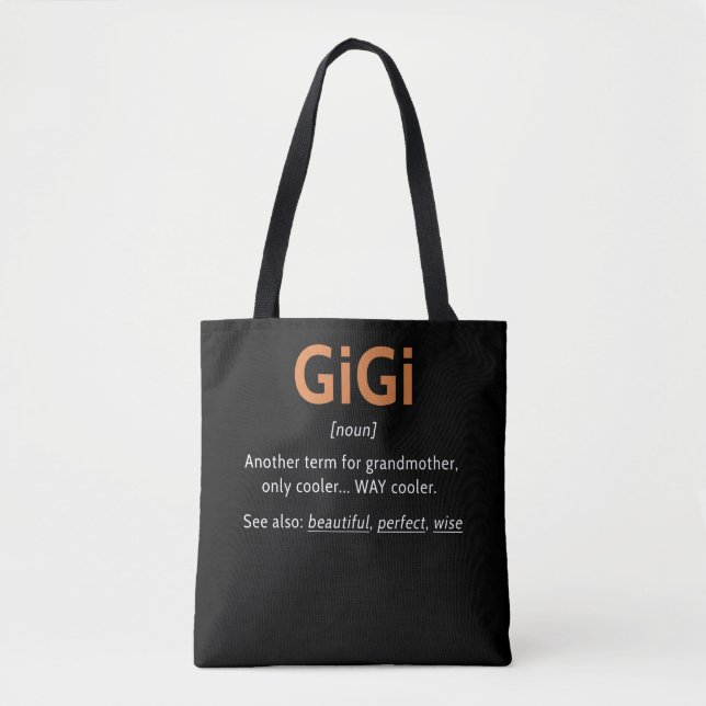 Bolso De Tela Gigi Definición Mujeres Gigi Gift Abuela Cumpleaño (Anverso)
