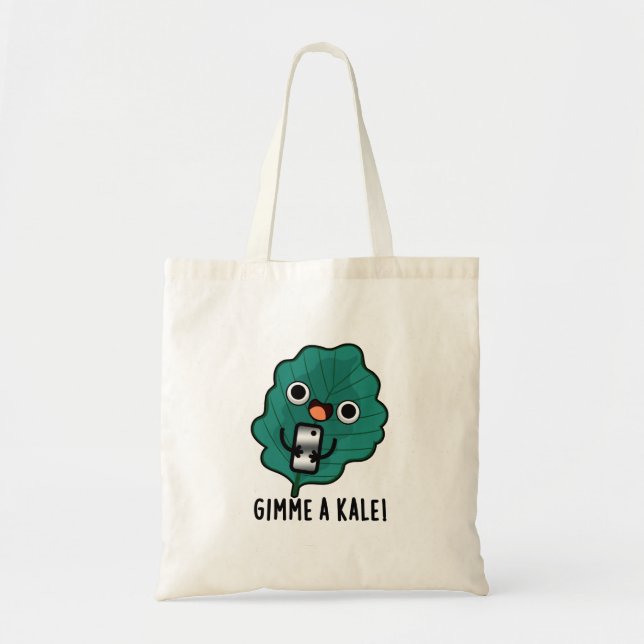 Bolso De Tela Gimme A Kale Funny Veggie Pun (Frente)