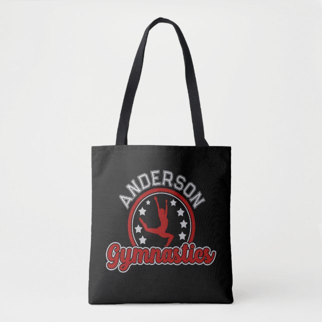 Bolso De Tela Gimnasia AÑADIR NOMBRE Gimnast Vault Floter Atlete (Anverso)