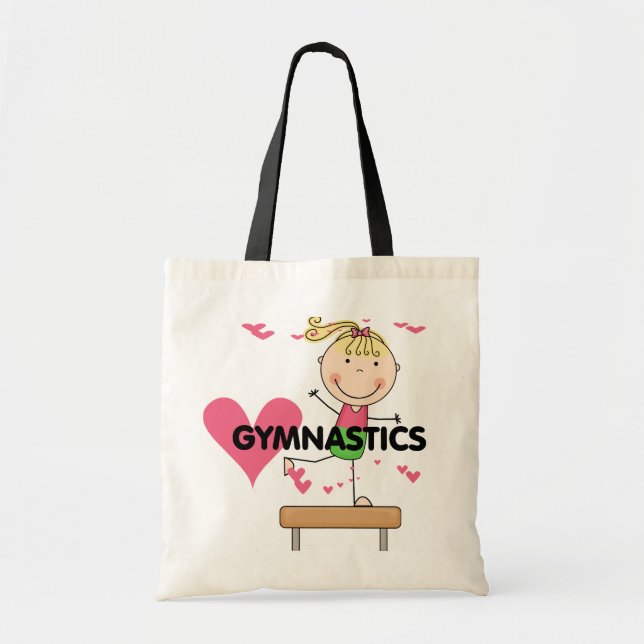 Bolso De Tela GIMNASIA - camisetas rubias del haz de balanza del (Frente)