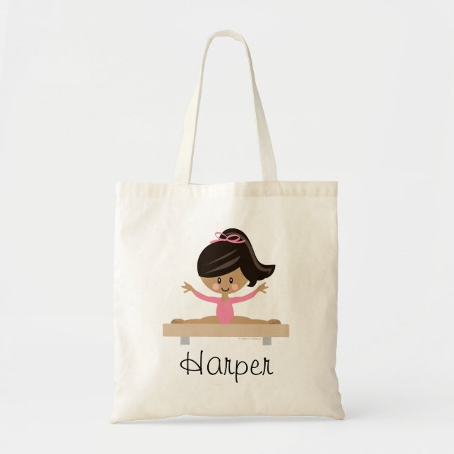 Bolso De Tela Gimnasia Chica Cabello negro Skintone oscuro (Frente)