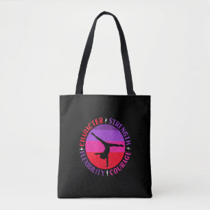 Bolso De Tela Gimnasia de Niñas Fuerza de Carácter Coraje