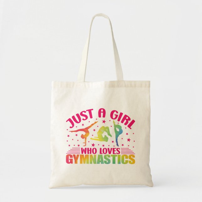 Bolso De Tela Gimnasia gimnasta sólo un Chica que ama la gimnasi (Frente)