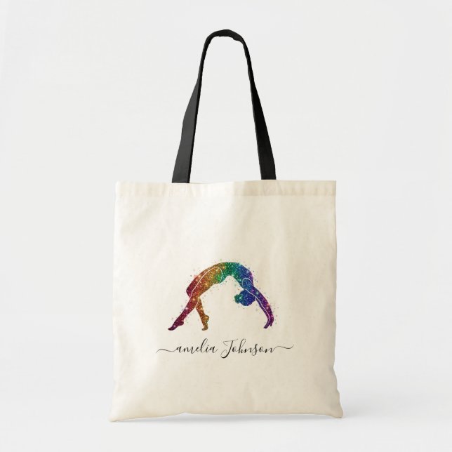 Bolso De Tela Gimnasia Personalizada con Brillo   (Frente)