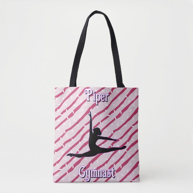 Bolso De Tela Gimnasia Pink White Peppermint Candy Sprinkle (Anverso)