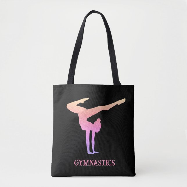 Bolso De Tela Gimnasia Purpurina rosa personalizada (Anverso)