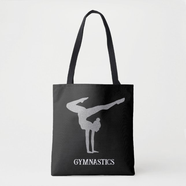 Bolso De Tela Gimnasia Silver Purpurina Personalizado (Anverso)