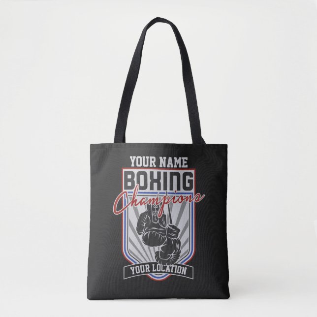 Bolso De Tela Gimnasio de boxeo y boxeo personalizado (Anverso)