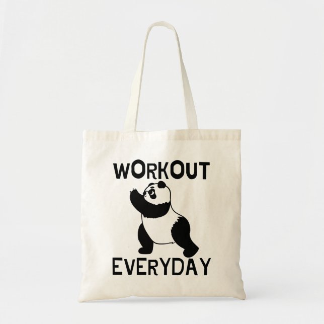 Bolso De Tela Gimnasio Panda Workout (Frente)
