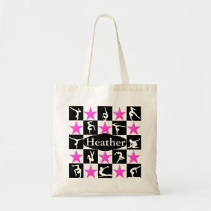 BOLSO DE TELA GIMNASTICA PERSONALIZADA EN NEGRO Y ROSA