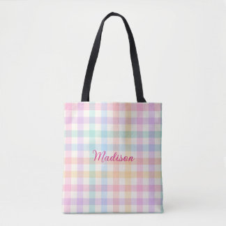 Bolso De Tela Gingham Personalizado