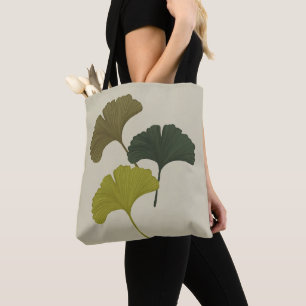 Bolso De Tela Ginkgo deja los colores de fondo del Personalizabl