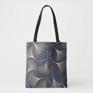 Bolso De Tela Ginkgo deja un patrón floral sin mar