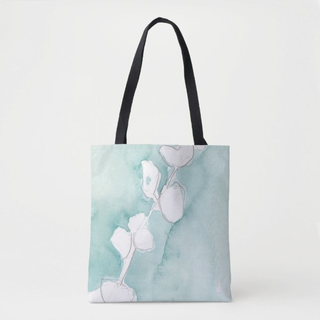 Bolso De Tela Ginkgo en Dusty Verde azulado - Blanco (Anverso)