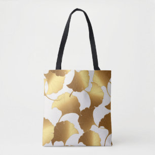 Bolso De Tela Ginkgo Gold: Diseño de Vintage de Lujo.