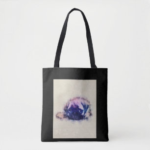 Bolso De Tela Gira de los amantes del pug pippy Sketch Pug Dog