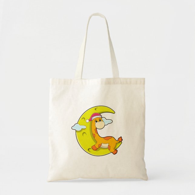 Bolso De Tela Girafa durmiendo en la luna (Frente)
