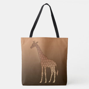 Bolso De Tela Girafa geométrica moderna, cobre y marrón