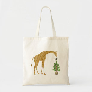 Bolso De Tela Giraffe Christmas Tree