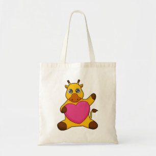 Bolso De Tela Giraffe con corazón