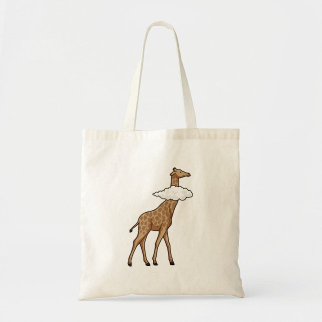 Bolso De Tela Giraffe con nubes (Frente)
