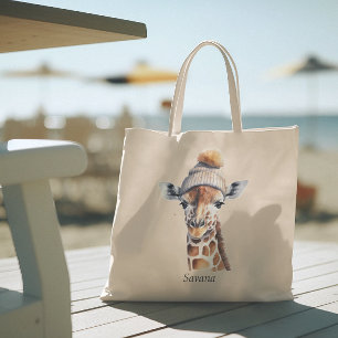 Bolso De Tela Giraffe con Poster de personalizable gorra de invi
