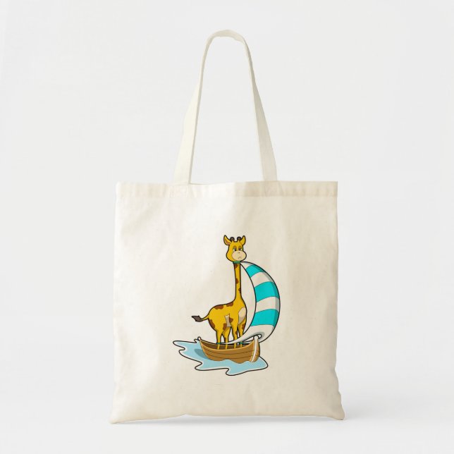 Bolso De Tela Giraffe en barco de vela (Frente)