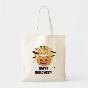 Bolso De Tela Giraffe en jirafas tristes de calabaza feliz T de 