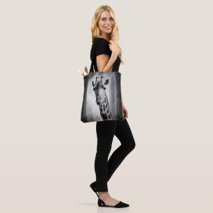 Bolso De Tela Giraffe en un paisaje urbano