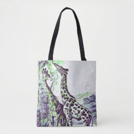 Bolso De Tela Giraffe forestal
