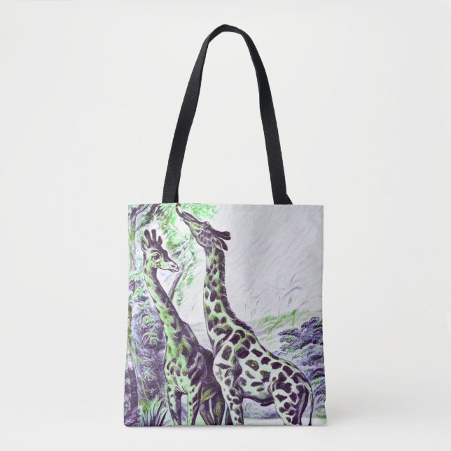 Bolso De Tela Giraffe forestal (Anverso)