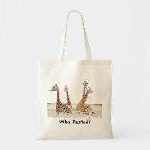 Bolso De Tela Giraffe Fun Photo - Cuatro Giraffe's Who Farted?