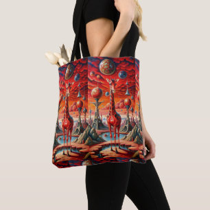 Bolso De Tela "Giraffe galáctica: Viaje por sueños cósmicos"