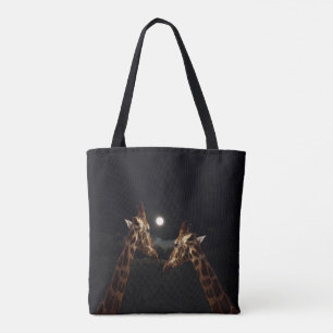 Bolso De Tela Giraffe Love In The Moonlight,