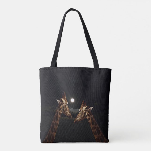 Bolso De Tela Giraffe Love In The Moonlight, (Reverso)