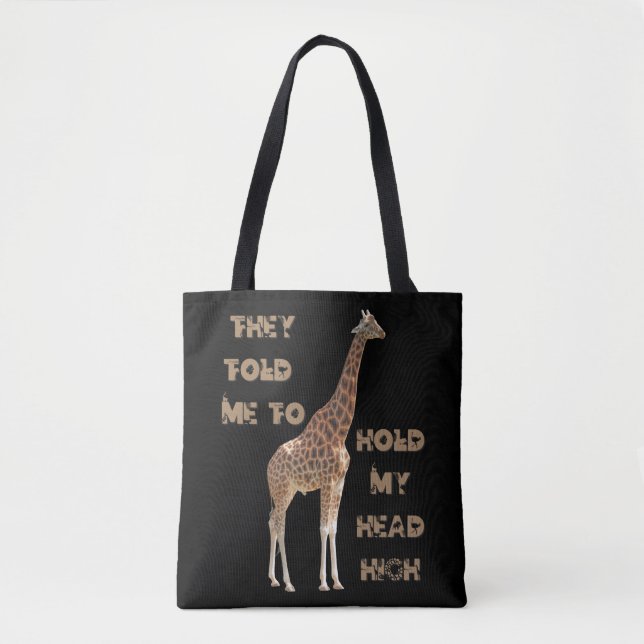 Bolso De Tela Giraffe: Me Dijeron Que Tenía La Cabeza Alta (Anverso)