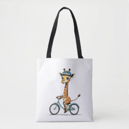 Bolso De Tela Giraffe montando una bicicleta - Lápiz de mano