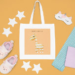 Bolso De Tela Giraffe Naranja de Belleza Moderna con nombre<br><div class="desc">Giraffe Naranja de Belleza Moderna con nombre</div>