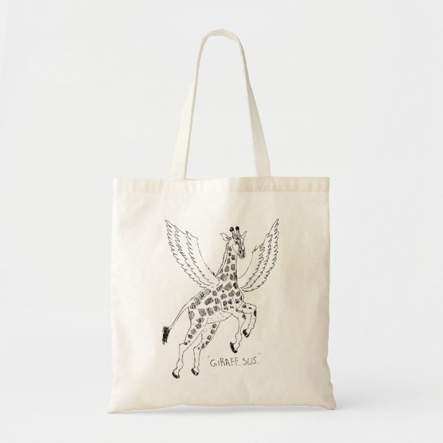 Bolso De Tela Giraffe + pegasus = Giraffsus (Frente)