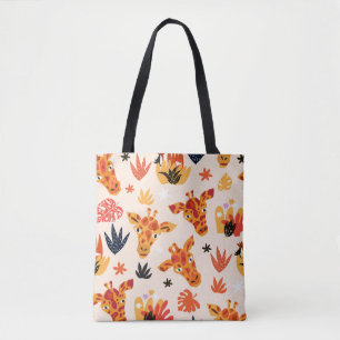 Bolso De Tela Giraffe personalizado: Patrón Floral Savanna