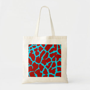 Bolso De Tela Giraffe Print Red Cyan
