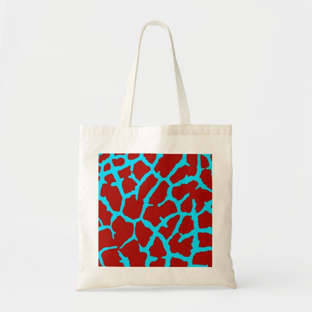 Bolso De Tela Giraffe Print Red Cyan (Frente)